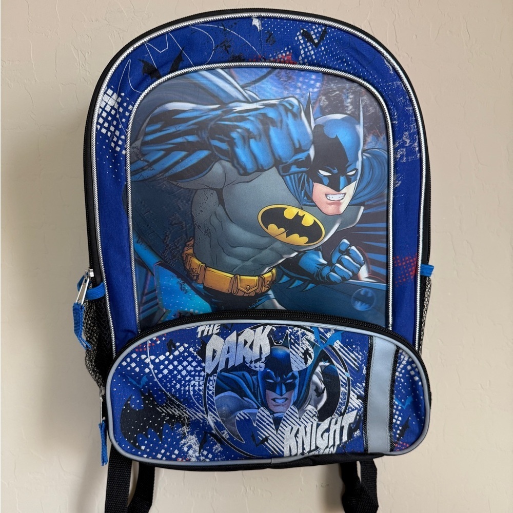 Batman Senior Backpack Full Size Kid Cartoon DC Character Blue Black Hologram